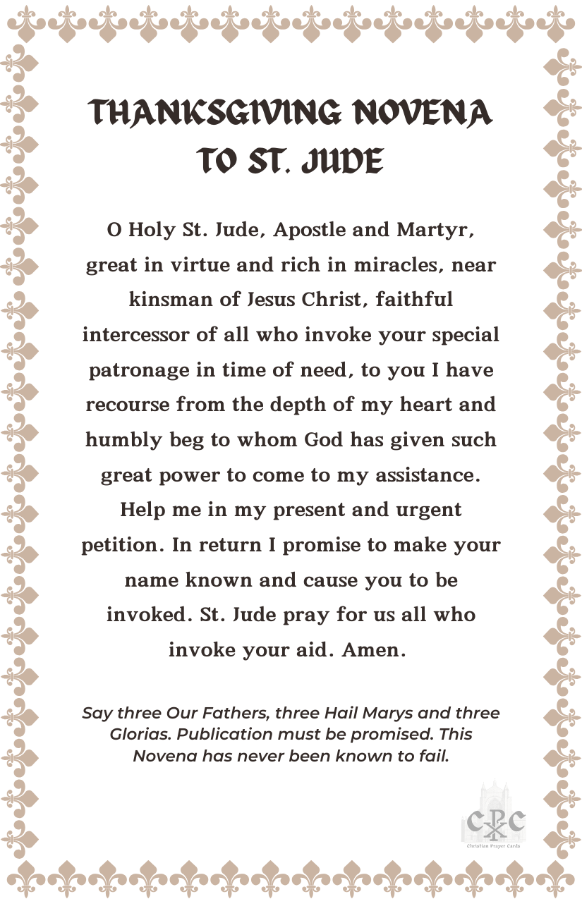 (33ct.) St. Jude Prayer Cards