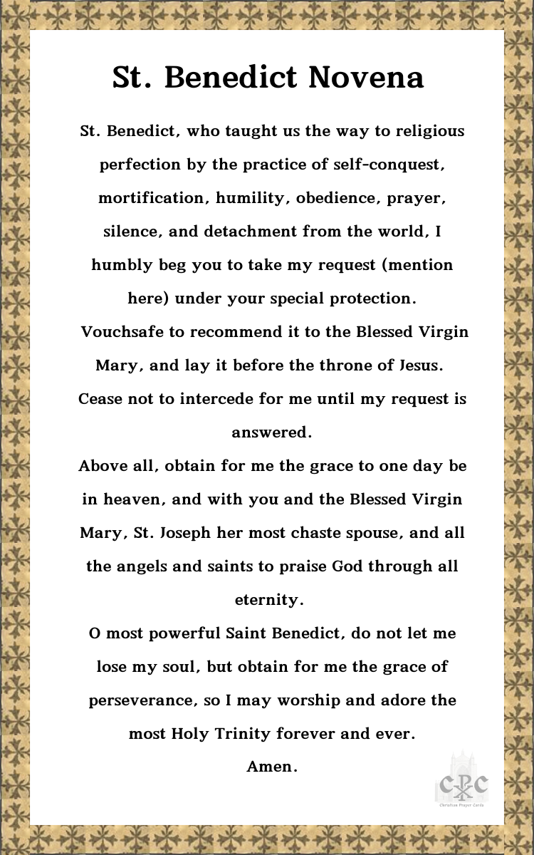 St. Benedict Prayer Cards (set of 12)