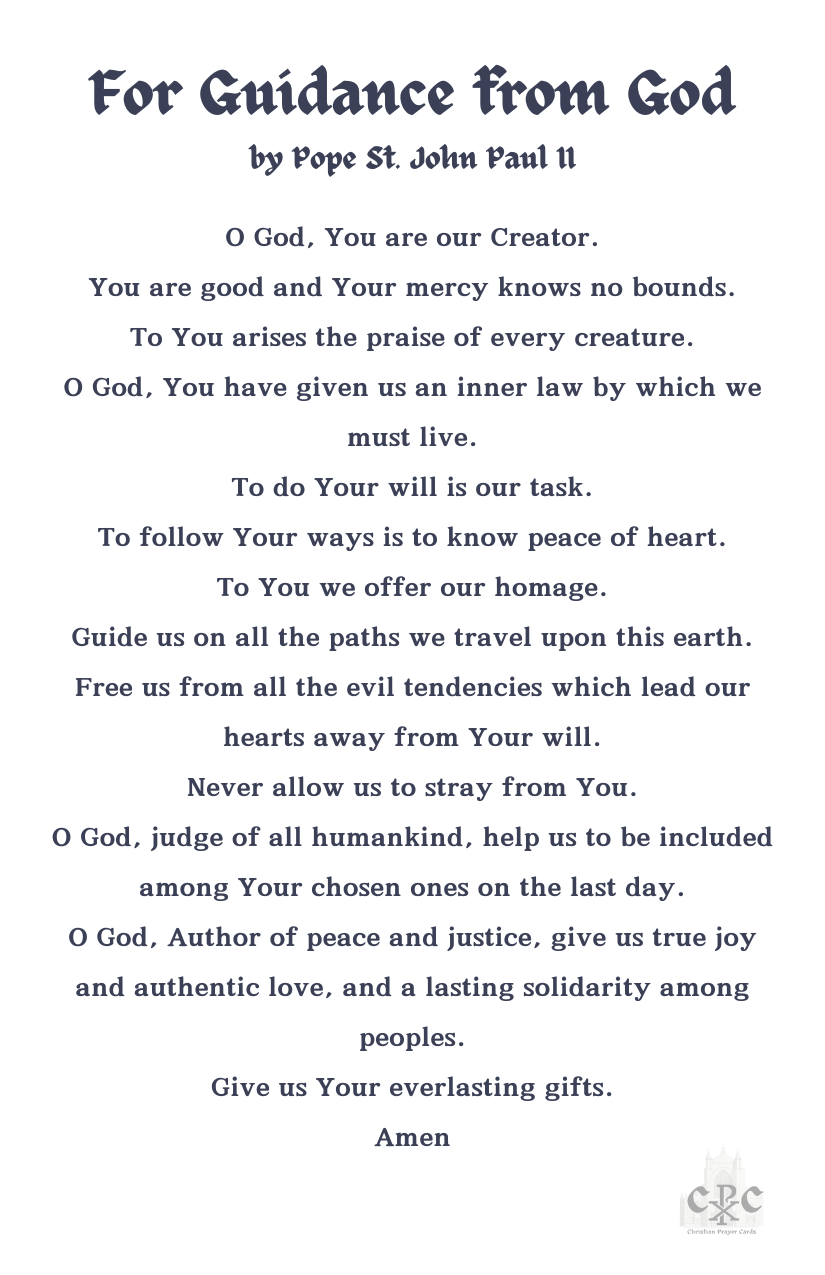 (33ct.) Pope Saint JPII Prayer Card