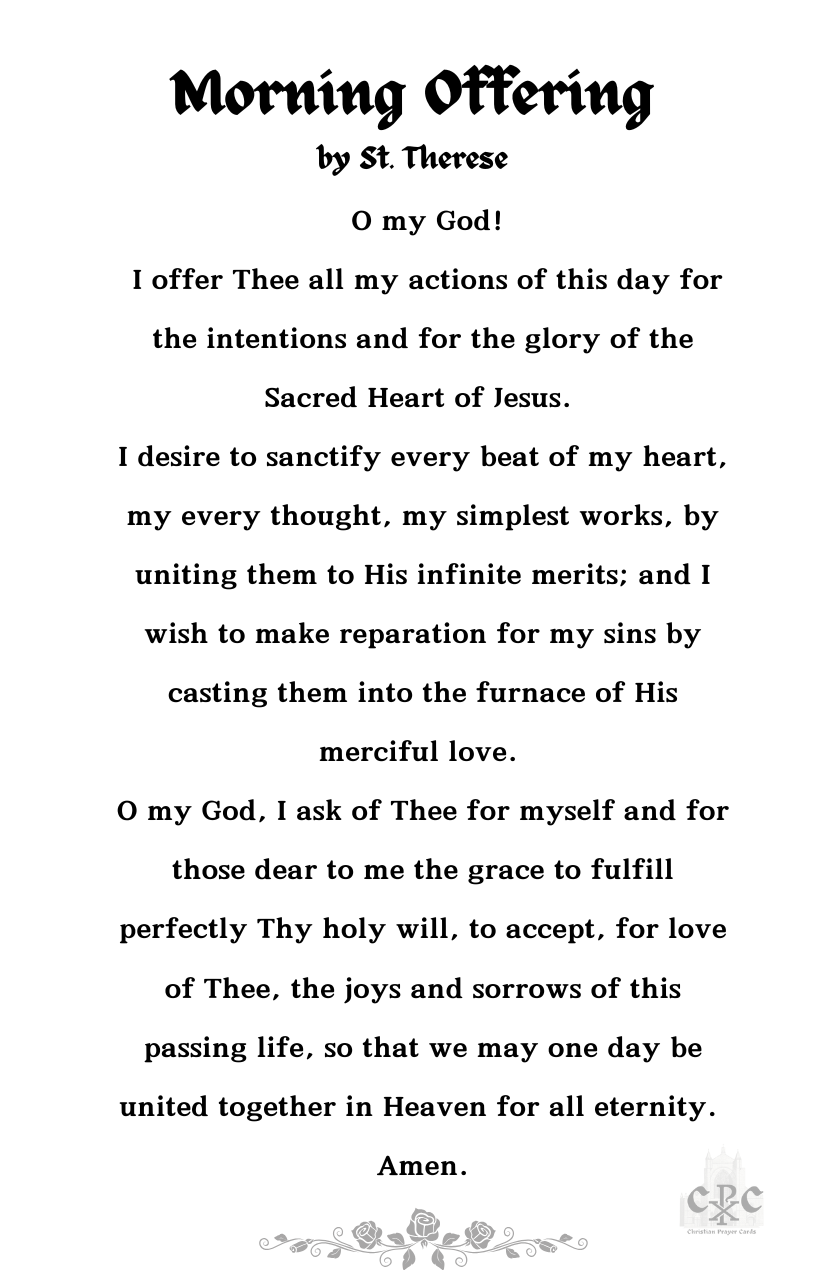 One St. Therese of Lisieux Morning Offering