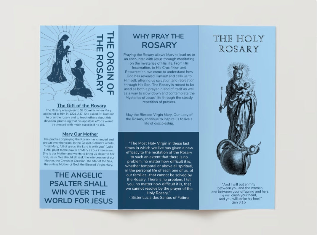(20ct.) How to Pray the Holy Rosary Pamphlet (with scriptural references) set of 20 pamphlets