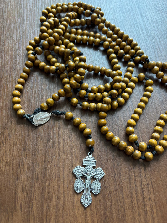 Silver Wood Rosary (20 Decade)