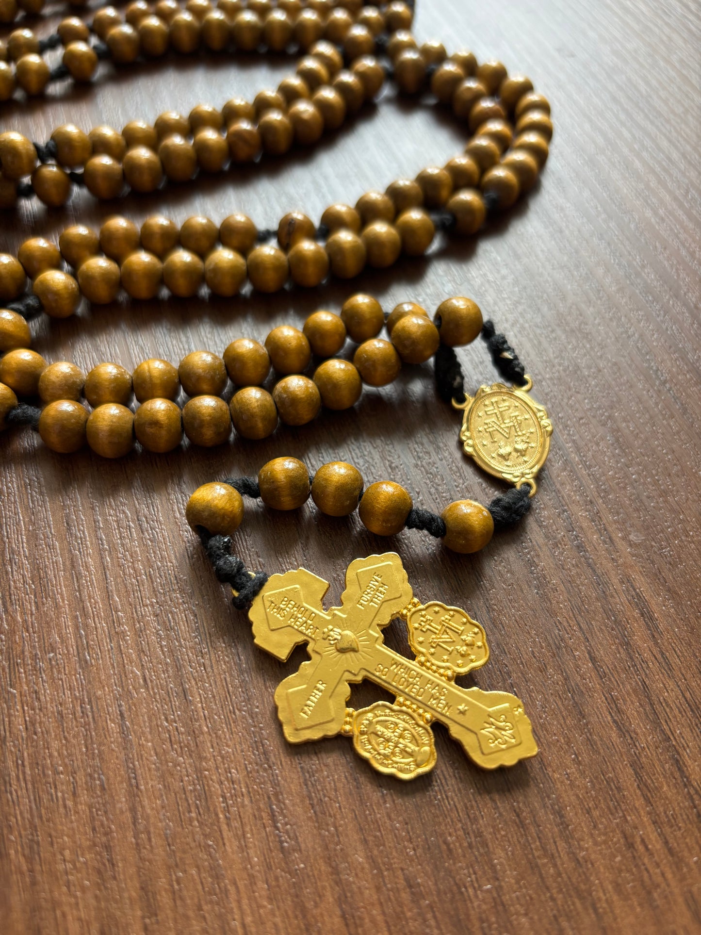 Gold Wood Rosary (20 Decade)