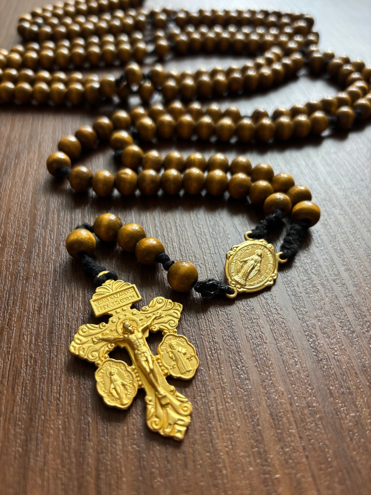 Gold Wood Rosary (20 Decade)