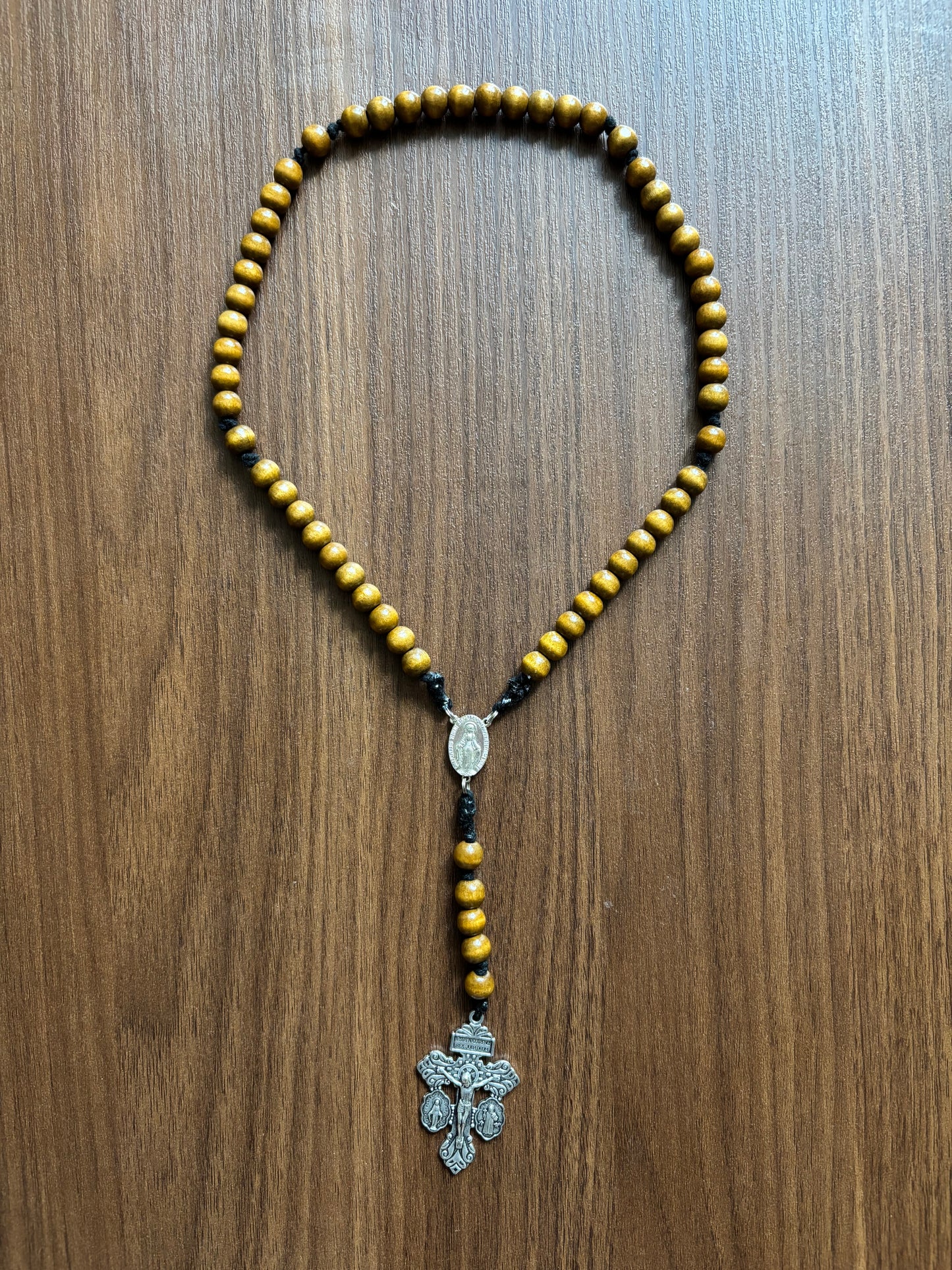 Silver Wood Rosary (5 Decade)