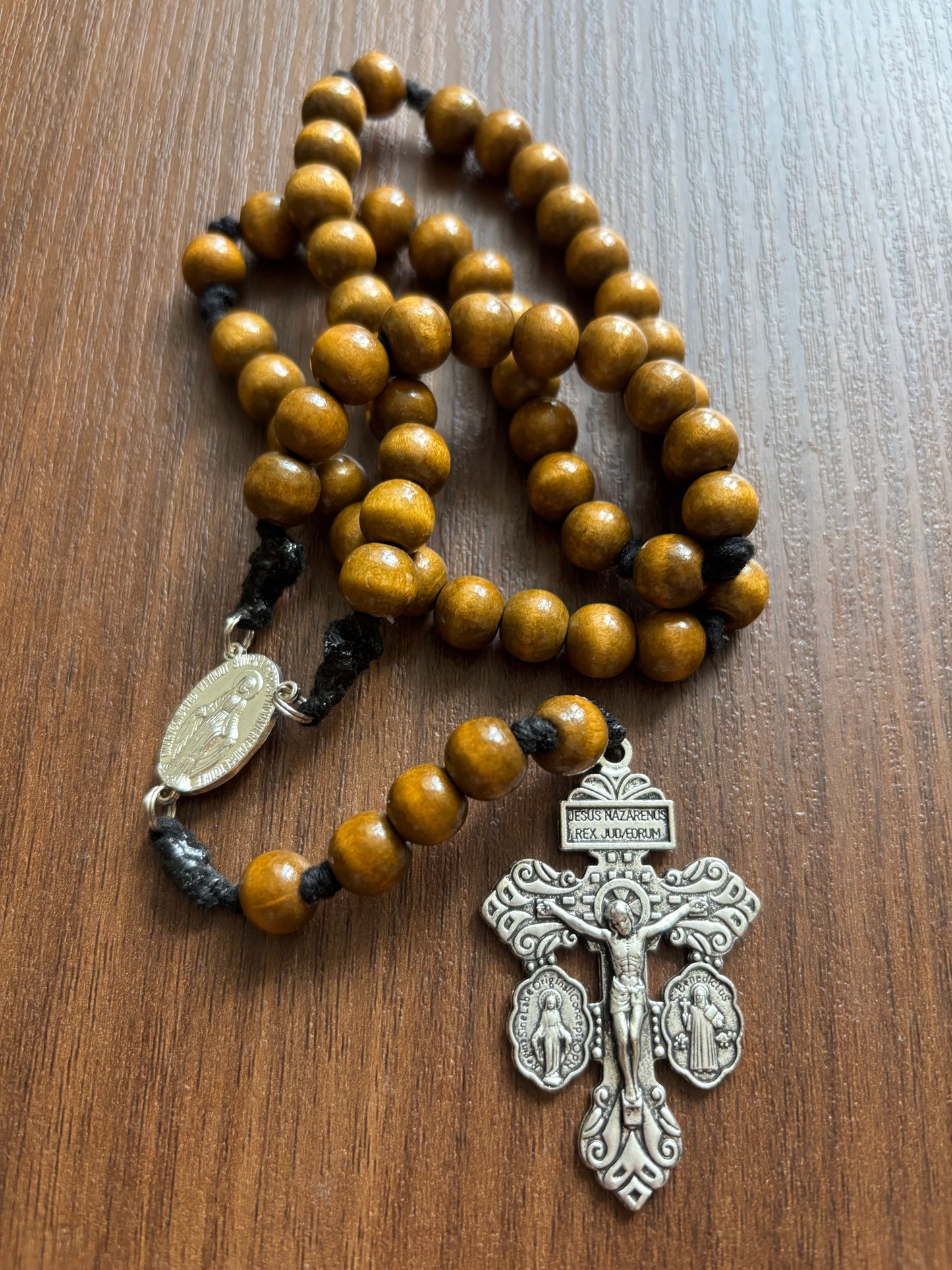 Silver Wood Rosary (5 Decade)