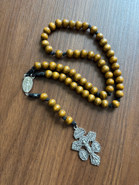 Silver Wood Rosary (5 Decade)