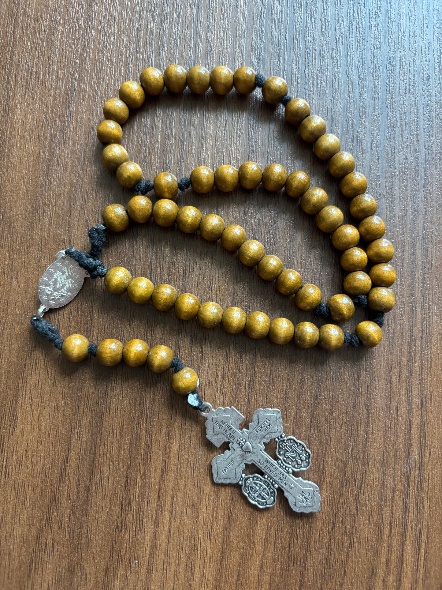 Silver Wood Rosary (5 Decade)