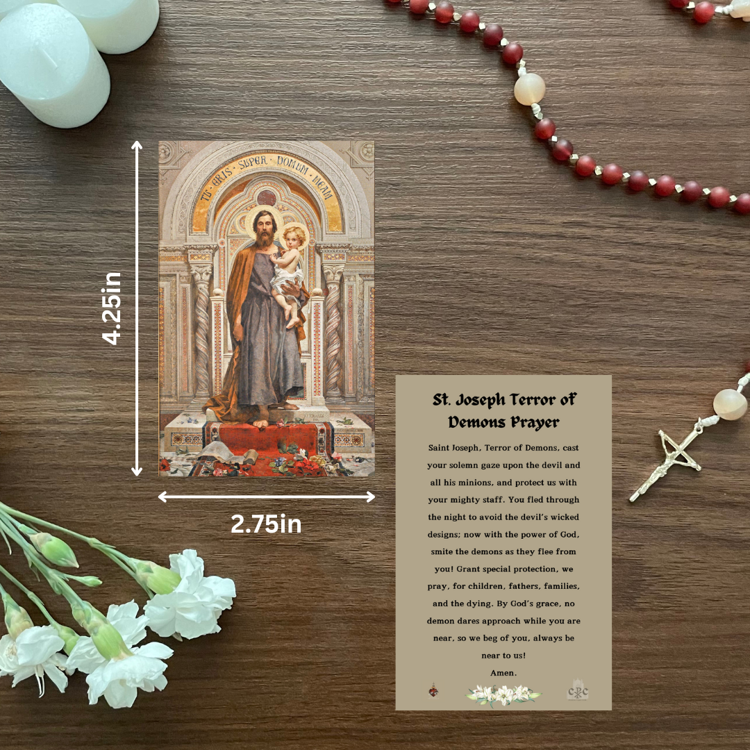 (33ct.) St Joseph Terror of Demons Prayer Card